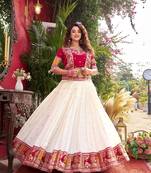 Pink Color embroidery Thared Work Vichitra Silk Lahenga Choli Set
