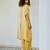Yellow printed linen kurta set