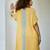 Yellow printed linen kurta set