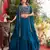 Peacock Blue Color Embroidery moti Bids And Sequence  Work Silk Lahenga Choli Set