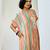 Peach printed linen kurta set