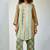 Brown printed linen kurta set