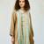 Brown printed linen kurta set