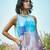 Multicolor printed chiffon dress