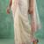 Off white thread embroidery floral border work organza   elegant party wear style designer saree with blouse piece