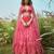 Pink Floral Printed Chiffon Lehenga Set