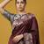 Maroon digital print floral work silk blend   traditional elegant style printed saree with blouse piece