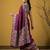 Pink digital print floral work silk blend   traditional elegant style printed saree with blouse piece