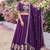 Purple Color Embroidery Sequence Work with thred work silk Lahenga Choli Set
