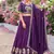 Purple Color Embroidery Sequence Work with thred work silk Lahenga Choli Set