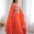 Orange Color Thread With Sequence Work French Crepe Top Bottom Set