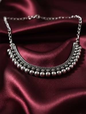  women oxidised silver plated necklace 2
