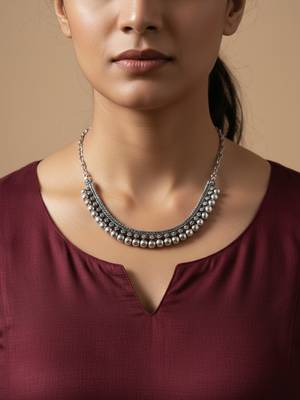  women oxidised silver plated necklace 3