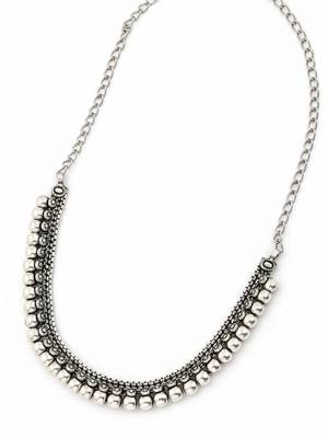  women oxidised silver plated necklace 4