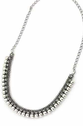  women oxidised silver plated necklace