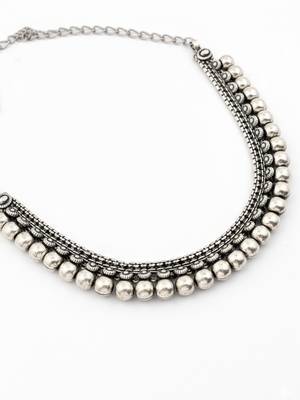  women oxidised silver plated necklace 5