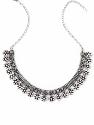  women oxidised silver beaded necklace 4