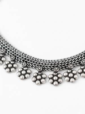 women oxidised silver beaded necklace 5