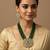  women gold plated green kundan jewellery set