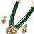  women gold plated green kundan jewellery set