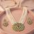  women gold plated white kundan jewellery set