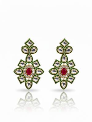  women gold plated white kundan jewellery set 4
