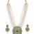  women gold plated white kundan jewellery set