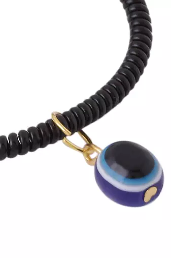  unisex black evil eye spring ring bracelet