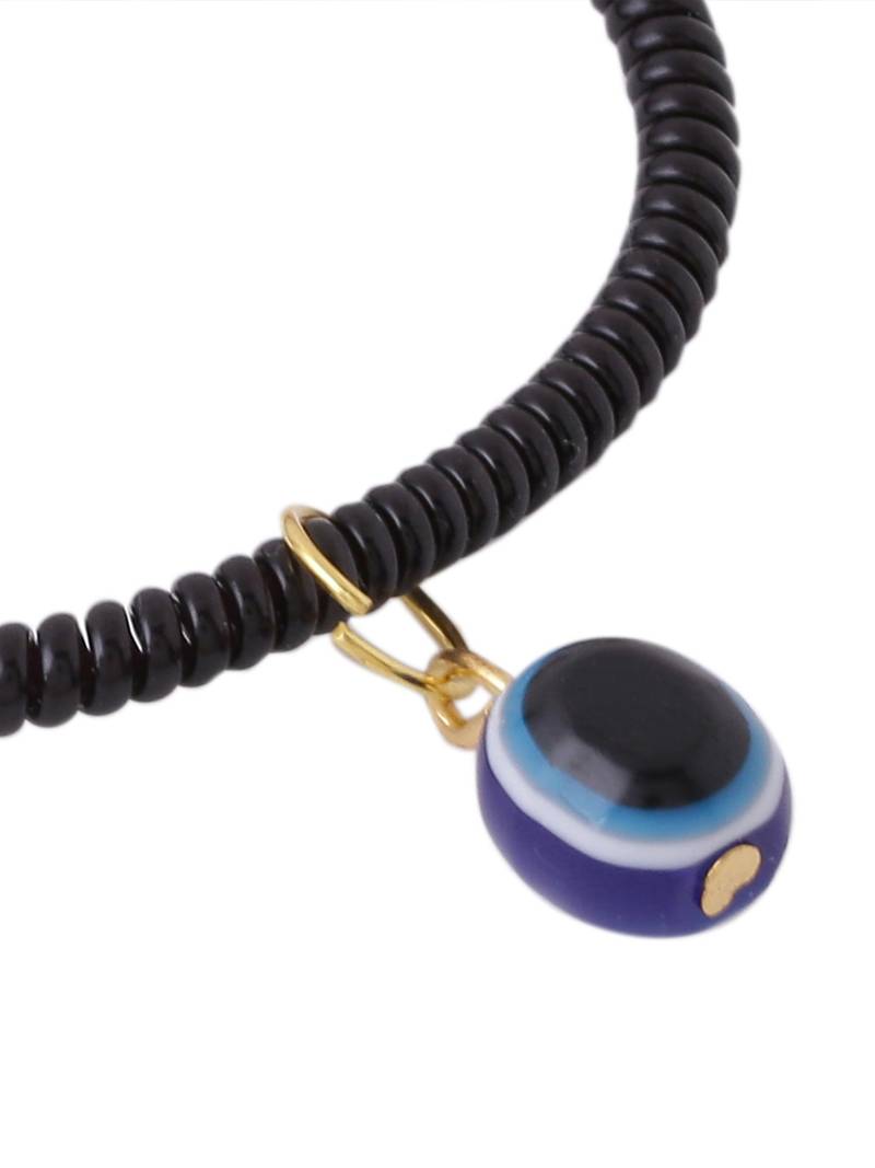  unisex black evil eye spring ring bracelet