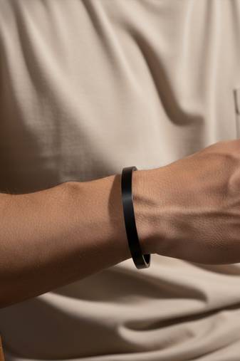  men black kada bracelet