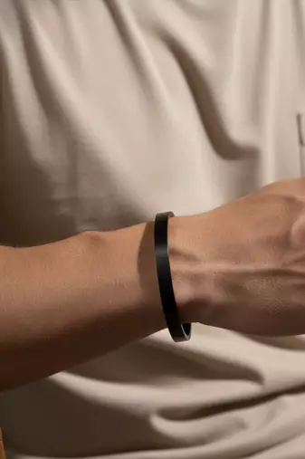  men black kada bracelet