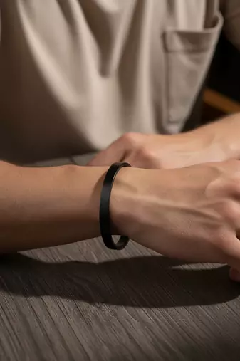  men black kada bracelet