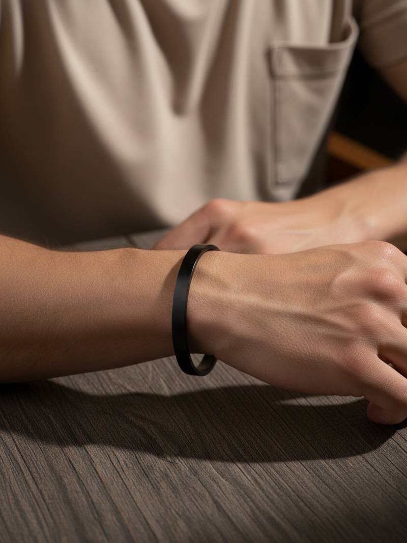  men black kada bracelet