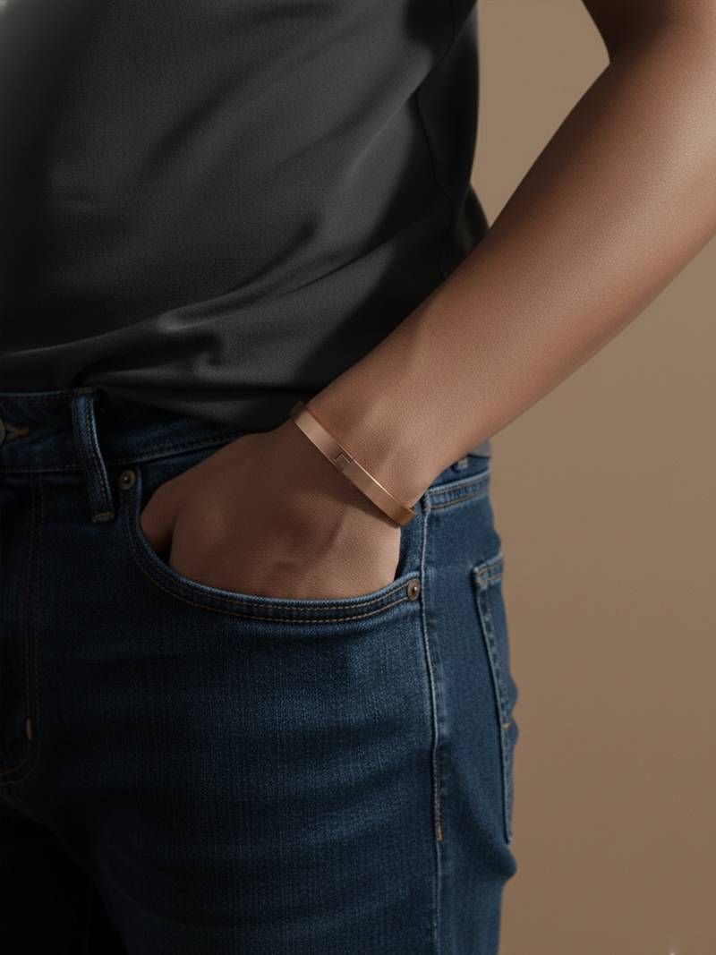  men's rose gold kada bracelet