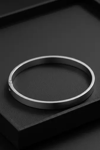  men's silver kada bracelet