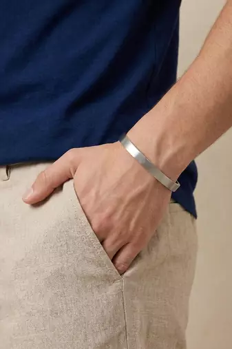  men's silver kada bracelet