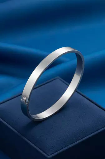  men's silver kada bracelet