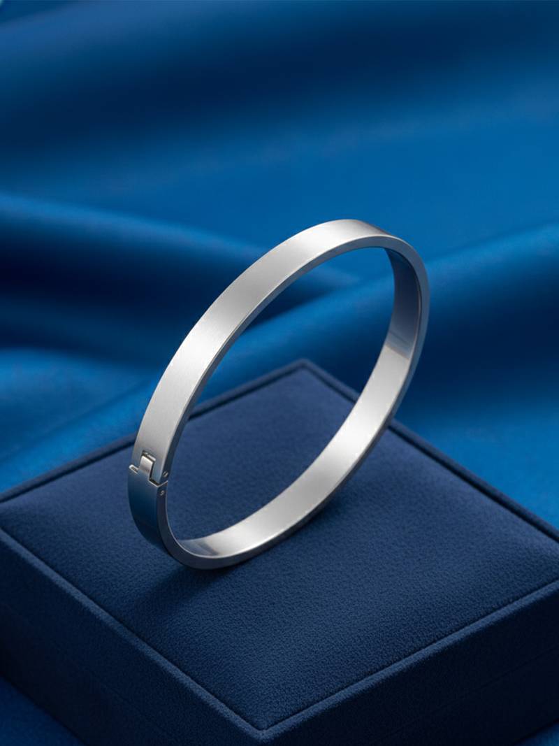  men's silver kada bracelet