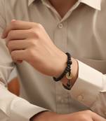  men black beaded bracelet