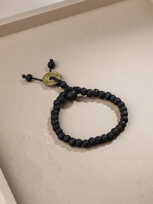  men black beaded bracelet 2