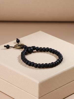  men black beaded bracelet 4