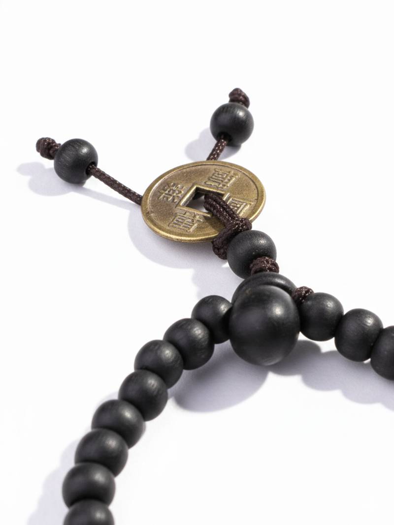  men black beaded bracelet