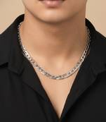  men's silver toned stainless steel chain