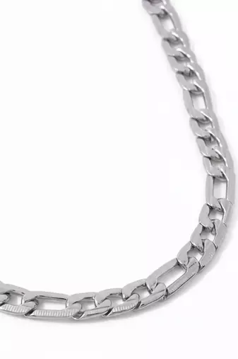  men's silver toned stainless steel chain