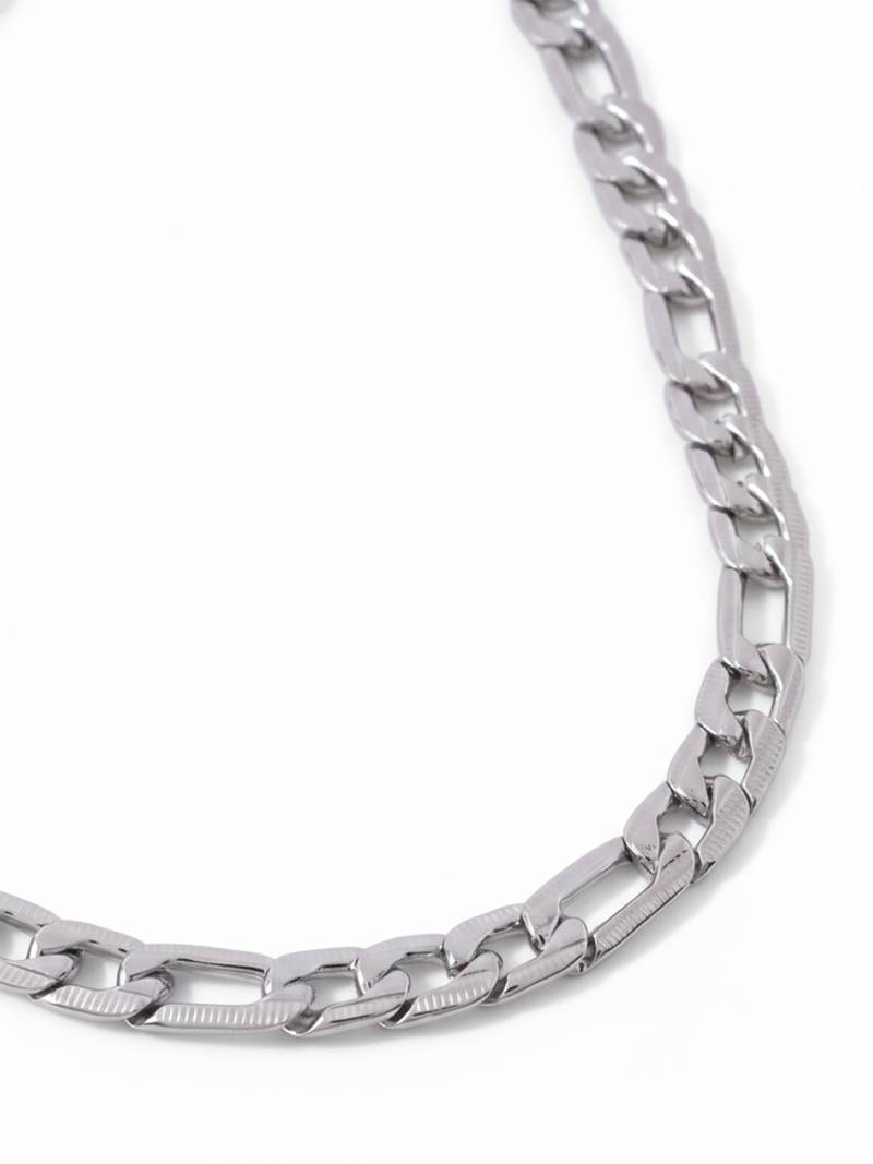  men's silver toned stainless steel chain