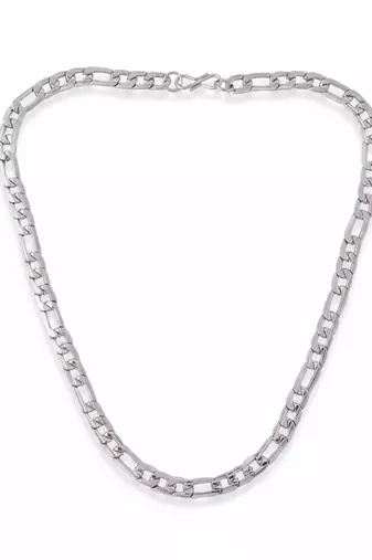  men's silver toned stainless steel chain