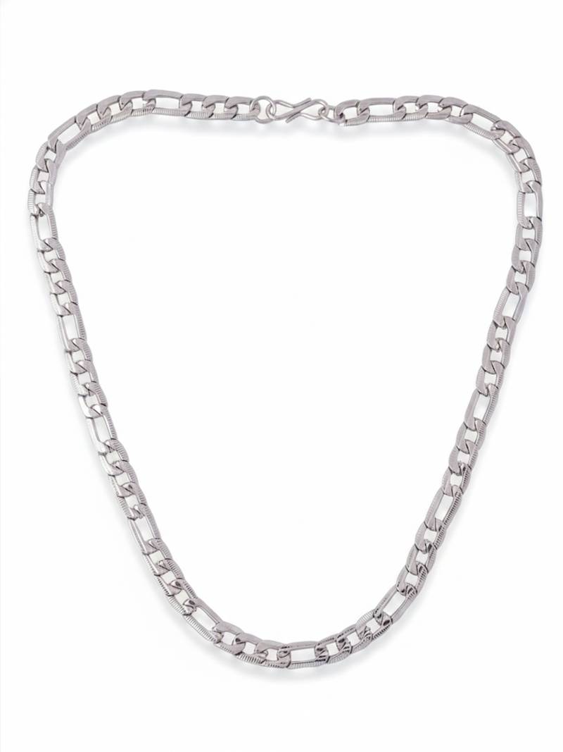  men's silver toned stainless steel chain