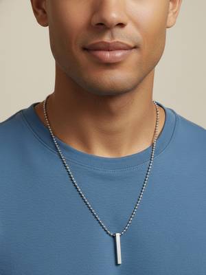  men's silver plated chain with pendant 1