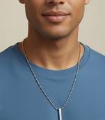  men's silver plated chain with pendant