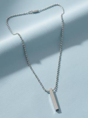  men's silver plated chain with pendant 2